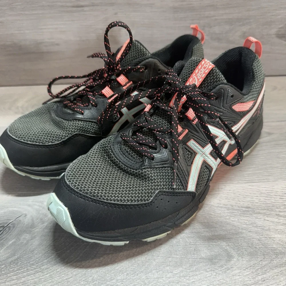 ASICS Gel-Venture 8 Running Shoes Womens Sz 9.5 Black Trail Hiking 1012A708